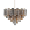 Addis 16 Light 32" Waterfall Chandelier Autumn Glass - Cyran Lamps