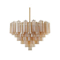 Addis 16 Light 32in Waterfall Chandelier Amber Glass Aged Brass - Cyran Lamps