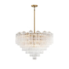 Addis 16 Light Waterfall Chandelier 32in Clear Glass - Cyran Lamps