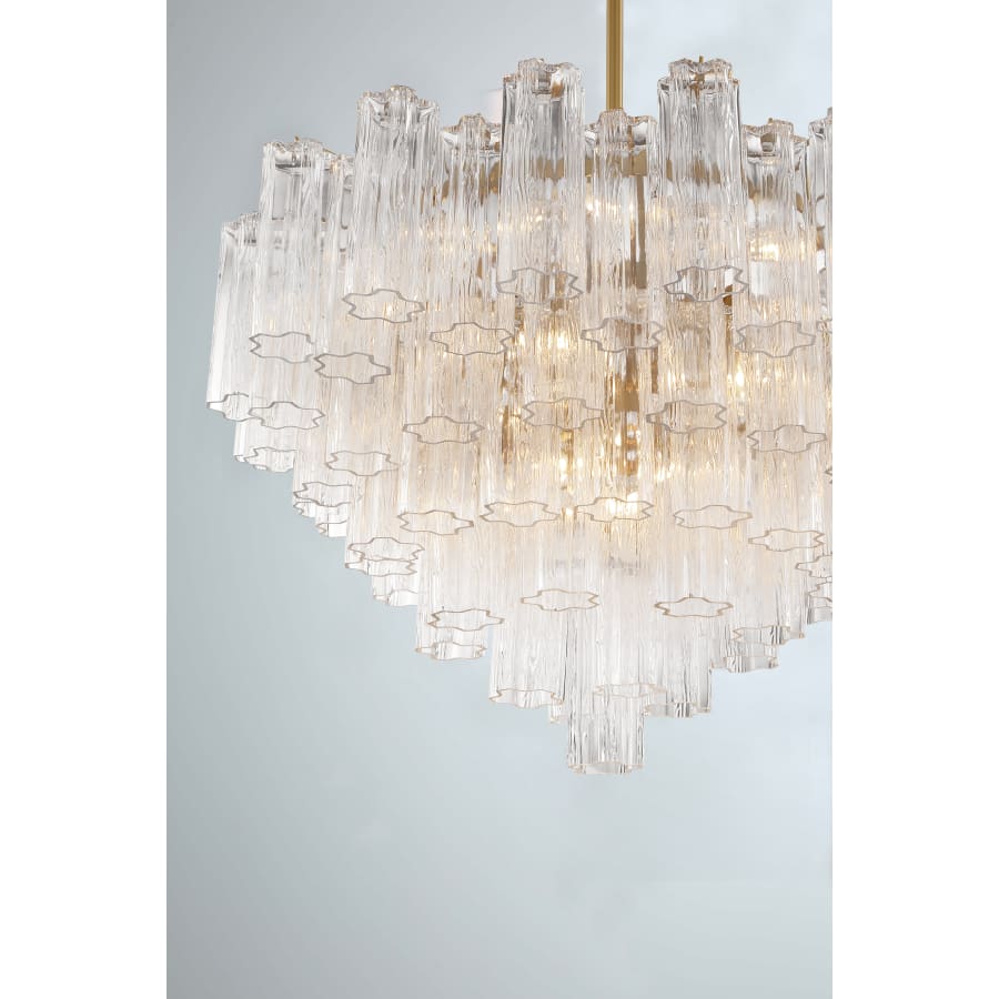 Addis 16 Light Waterfall Chandelier 32in Clear Glass - Cyran Lamps