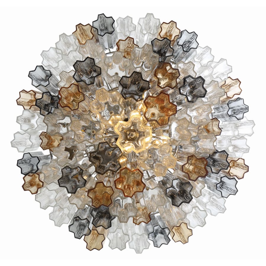 Addis 20 Light 31in Crystal Waterfall Chandelier Aged Brass - Cyran Lamps