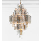 Addis 20 Light 31in Crystal Waterfall Chandelier Aged Brass - Cyran Lamps
