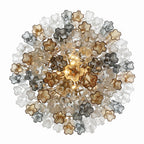 Addis 20 Light 31in Crystal Waterfall Chandelier Aged Brass - Cyran Lamps