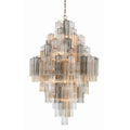 Addis 20 Light 31in Crystal Waterfall Chandelier Aged Brass - Cyran Lamps