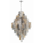 Addis 20 Light 31in Crystal Waterfall Chandelier Aged Brass - Cyran Lamps