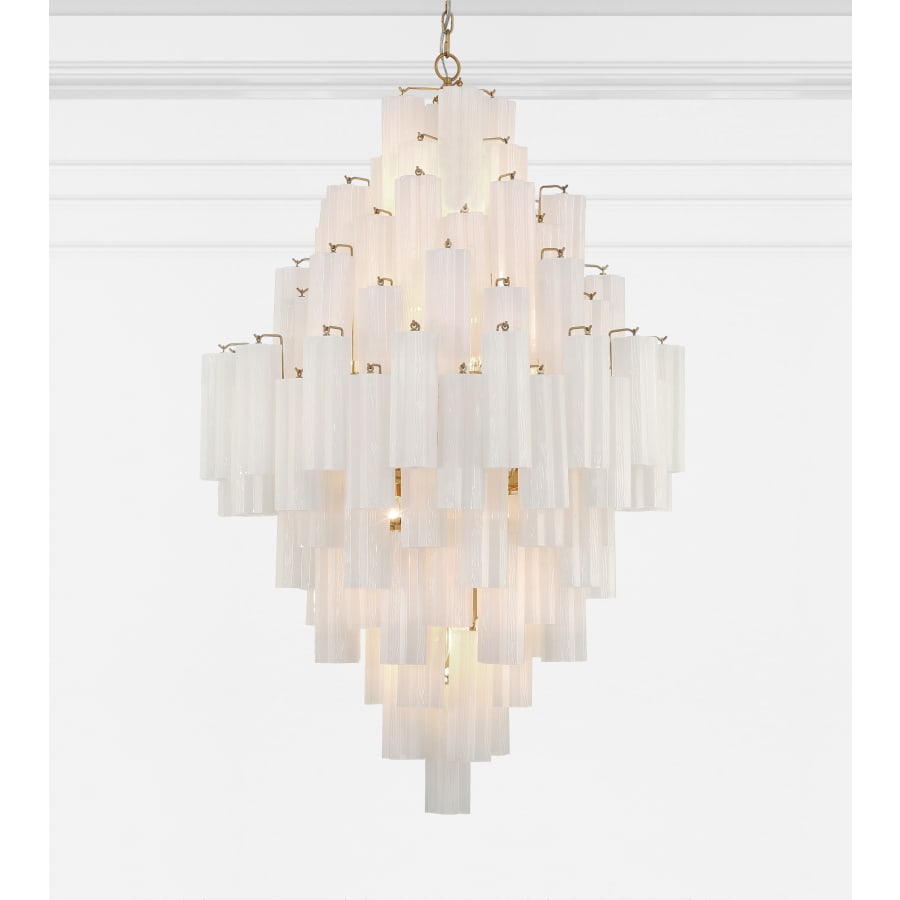 Addis 20 Light 31in Waterfall Chandelier Aged Brass - Cyran Lamps