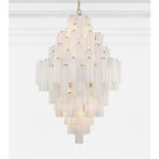 Addis 20 Light 31in Waterfall Chandelier Aged Brass - Cyran Lamps