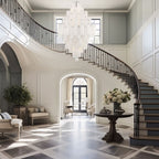 Addis 20 Light 31in Waterfall Chandelier Aged Brass - Cyran Lamps