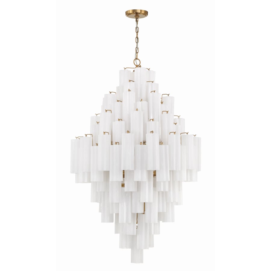 Addis 20 Light 31in Waterfall Chandelier Aged Brass - Cyran Lamps