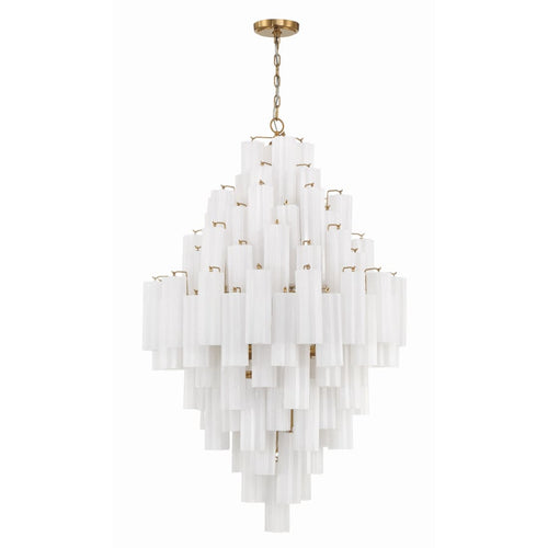 Addis 20 Light 31in Waterfall Chandelier Aged Brass - Cyran Lamps