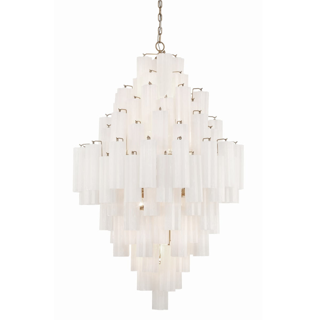 Addis 20 Light 31in Waterfall Chandelier Aged Brass - Cyran Lamps