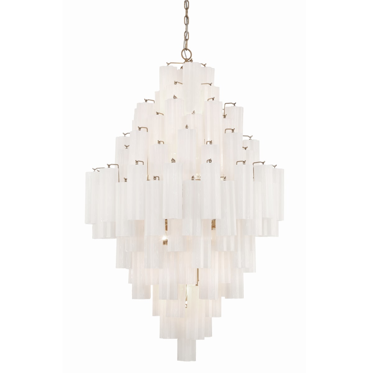 Addis 20 Light 31in Waterfall Chandelier Aged Brass - Cyran Lamps