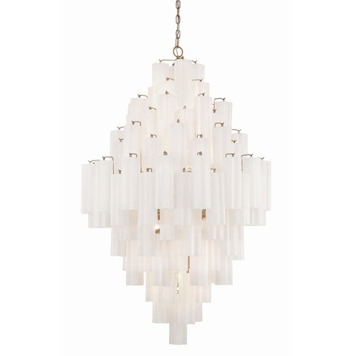 Addis 20 Light 31in Waterfall Chandelier Aged Brass - Cyran Lamps