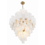 Addis 20 Light 31in Waterfall Chandelier Aged Brass - Cyran Lamps
