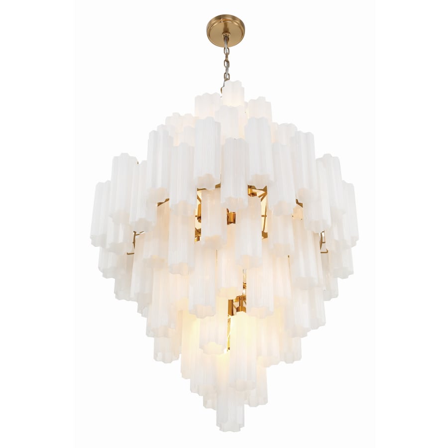 Addis 20 Light 31in Waterfall Chandelier Aged Brass - Cyran Lamps