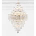 Addis 20 Light Crystal Waterfall Chandelier Aged Brass - Cyran Lamps