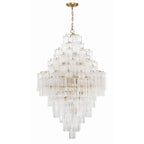 Addis 20 Light Crystal Waterfall Chandelier Aged Brass - Cyran Lamps