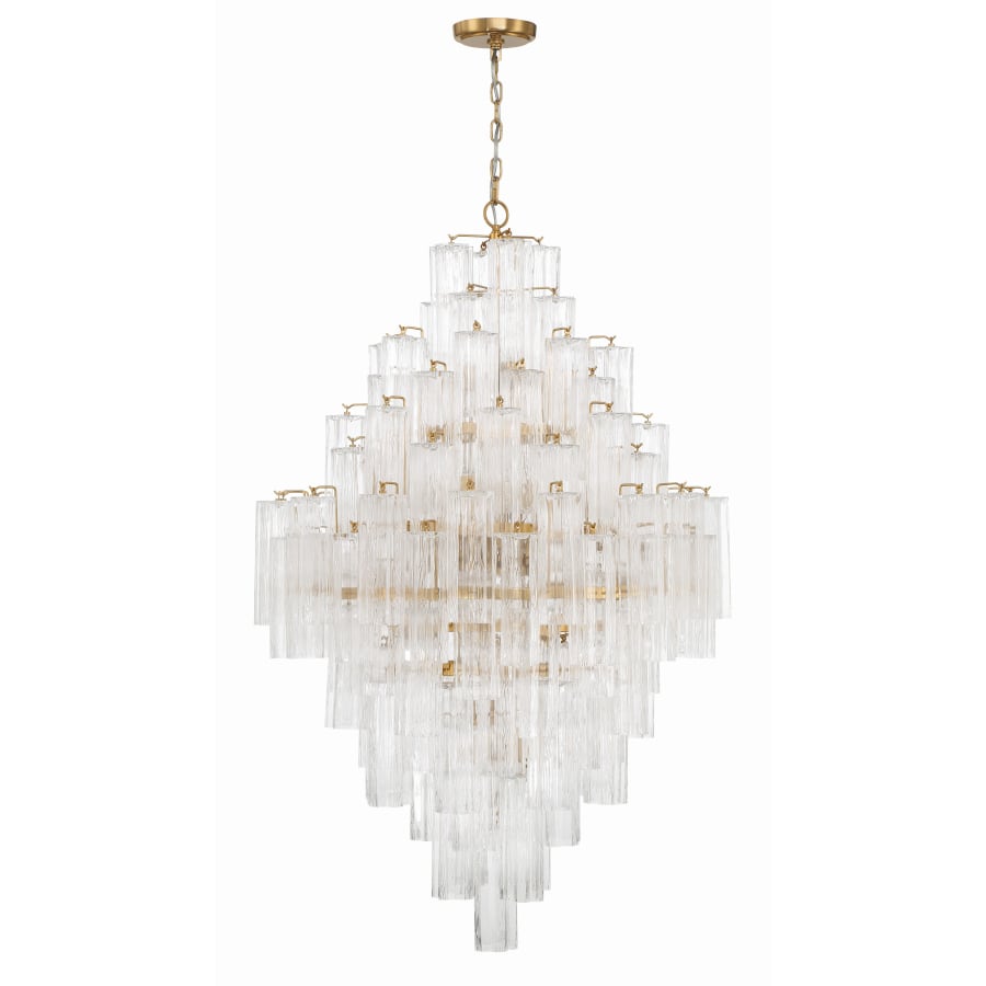 Addis 20 Light Crystal Waterfall Chandelier Aged Brass - Cyran Lamps