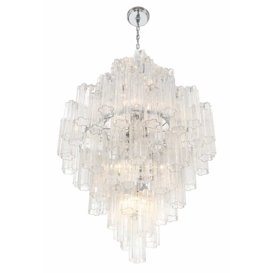 Addis 20 Light Crystal Waterfall Chandelier Aged Brass - Cyran Lamps