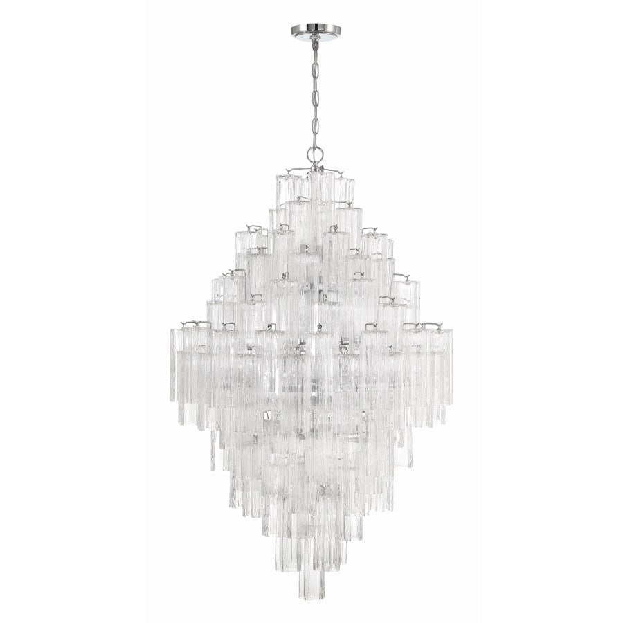 Addis 20 Light Crystal Waterfall Chandelier Aged Brass - Cyran Lamps