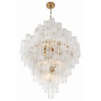Addis 20 Light Crystal Waterfall Chandelier Aged Brass - Cyran Lamps