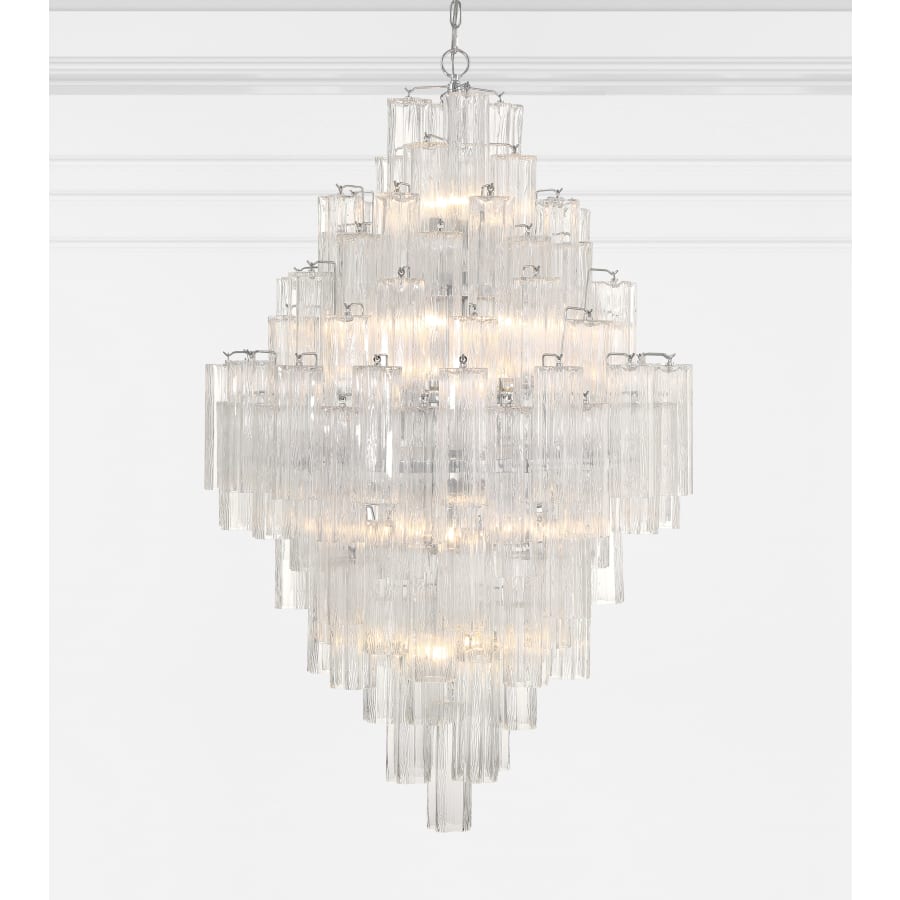 Addis 20 Light Crystal Waterfall Chandelier Aged Brass - Cyran Lamps