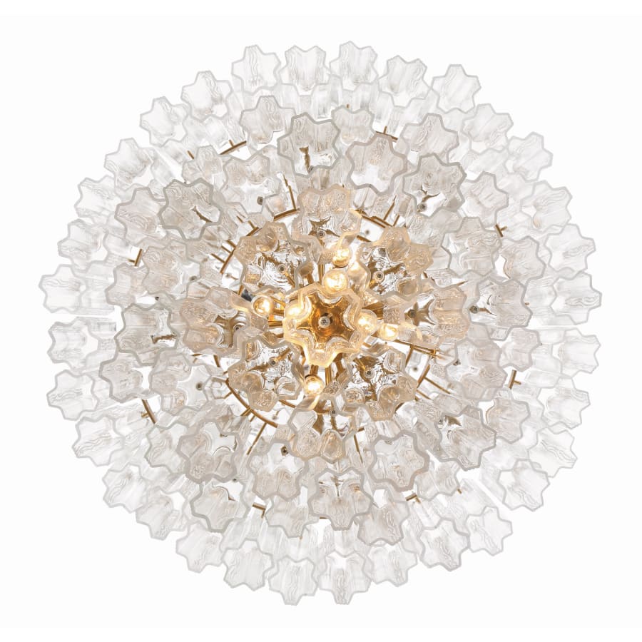 Addis 20 Light Crystal Waterfall Chandelier Aged Brass - Cyran Lamps