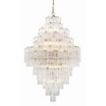 Addis 20 Light Crystal Waterfall Chandelier Aged Brass - Cyran Lamps