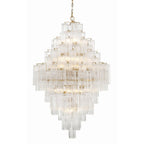 Addis 20 Light Crystal Waterfall Chandelier Aged Brass - Cyran Lamps
