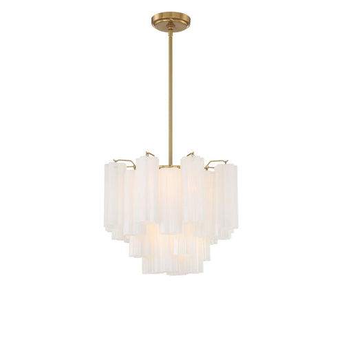 Addis 4 Light 18 in. Waterfall Chandelier White Glass - Cyran Lamps