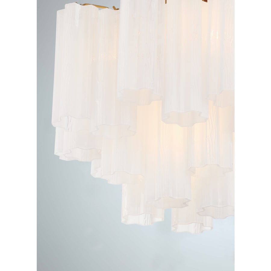 Addis 4 Light 18 in. Waterfall Chandelier White Glass - Cyran Lamps