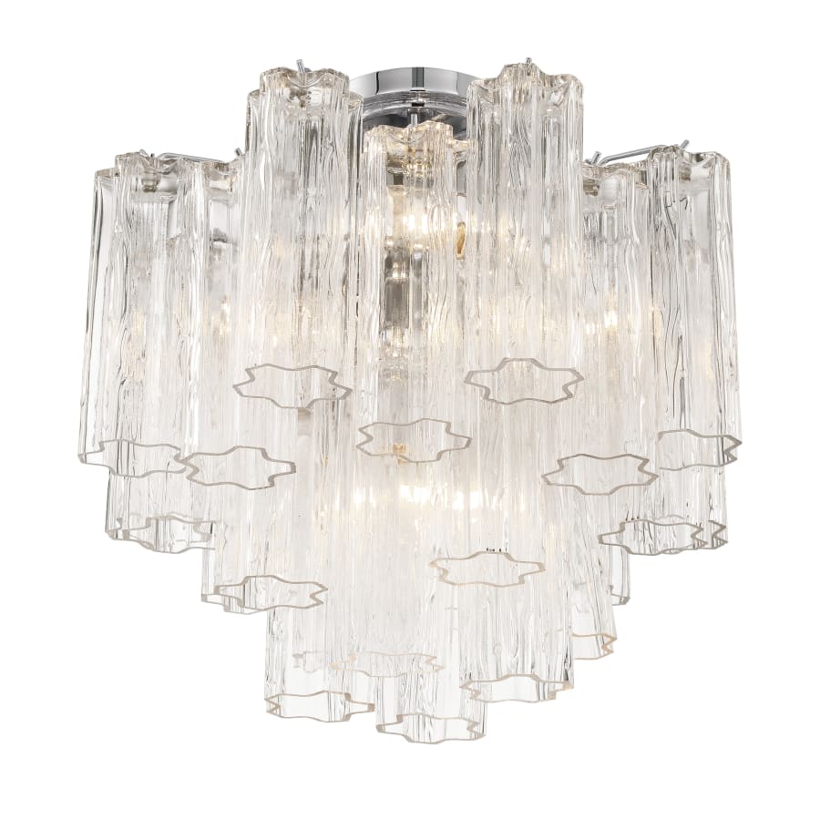 Addis 4 - Light 18" Semi - Flush Waterfall Ceiling Fixture Clear Glass - Cyran Lamps