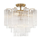 Addis 4 - Light 18" Semi - Flush Waterfall Ceiling Fixture Clear Glass - Cyran Lamps