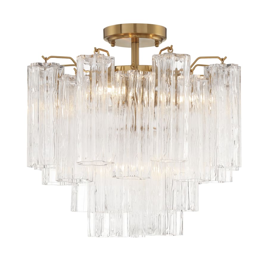 Addis 4 - Light 18" Semi - Flush Waterfall Ceiling Fixture Clear Glass - Cyran Lamps