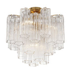Addis 4 - Light 18" Semi - Flush Waterfall Ceiling Fixture Clear Glass - Cyran Lamps