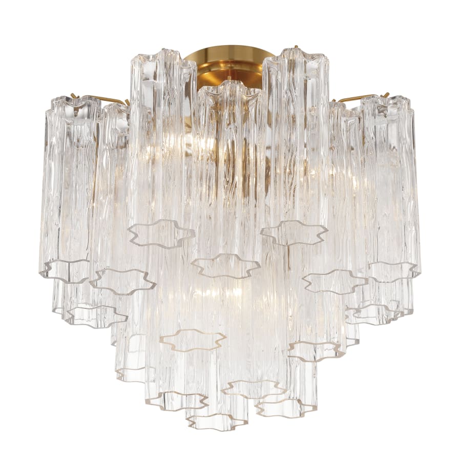 Addis 4 - Light 18" Semi - Flush Waterfall Ceiling Fixture Clear Glass - Cyran Lamps