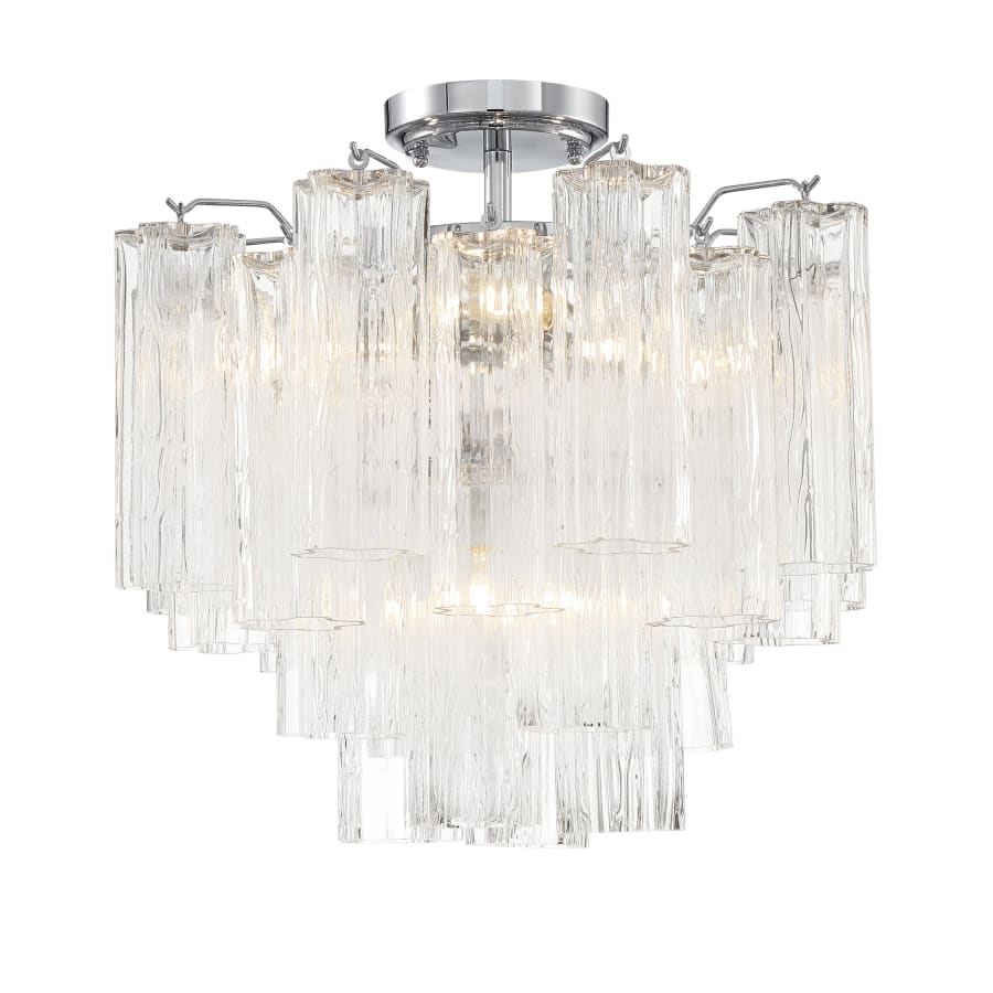 Addis 4 - Light 18" Semi - Flush Waterfall Ceiling Fixture Clear Glass - Cyran Lamps