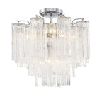 Addis 4 - Light 18" Semi - Flush Waterfall Ceiling Fixture Clear Glass - Cyran Lamps