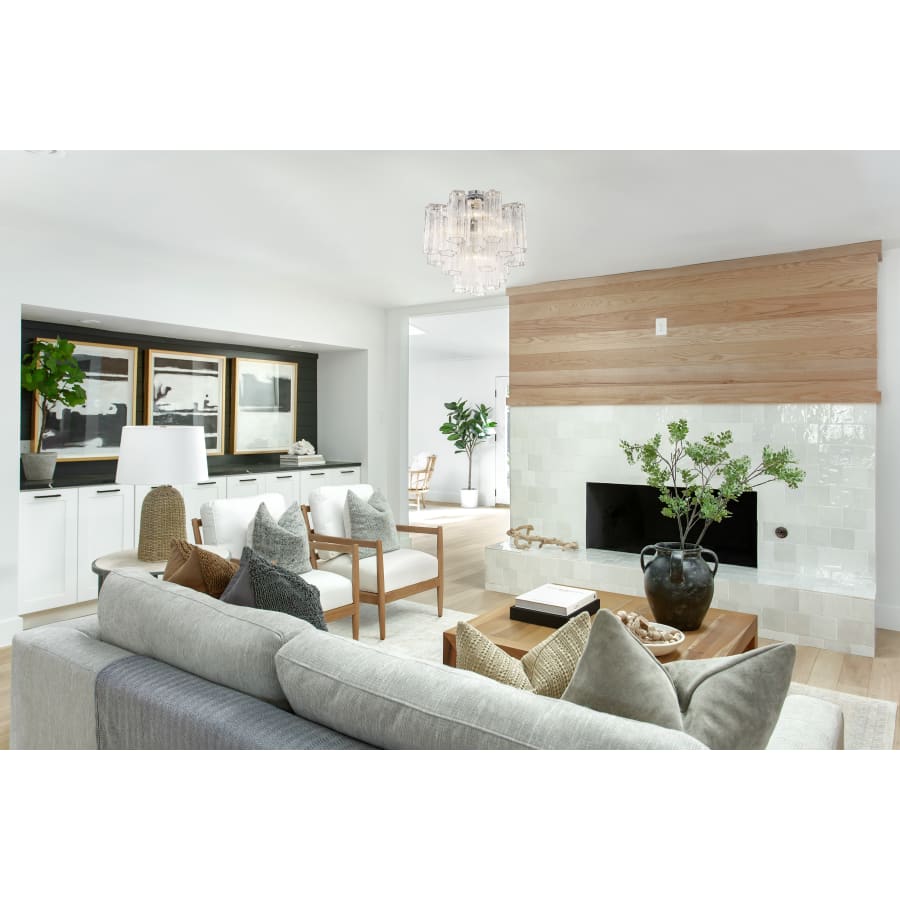 Addis 4 - Light 18" Semi - Flush Waterfall Ceiling Fixture Clear Glass - Cyran Lamps