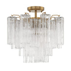 Addis 4 - Light 18" Semi - Flush Waterfall Ceiling Fixture Clear Glass - Cyran Lamps