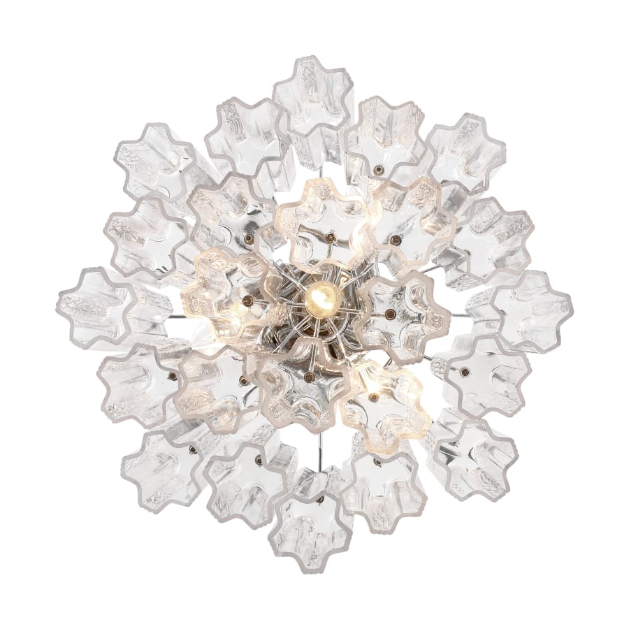 Addis 4 - Light 18" Semi - Flush Waterfall Ceiling Fixture Clear Glass - Cyran Lamps