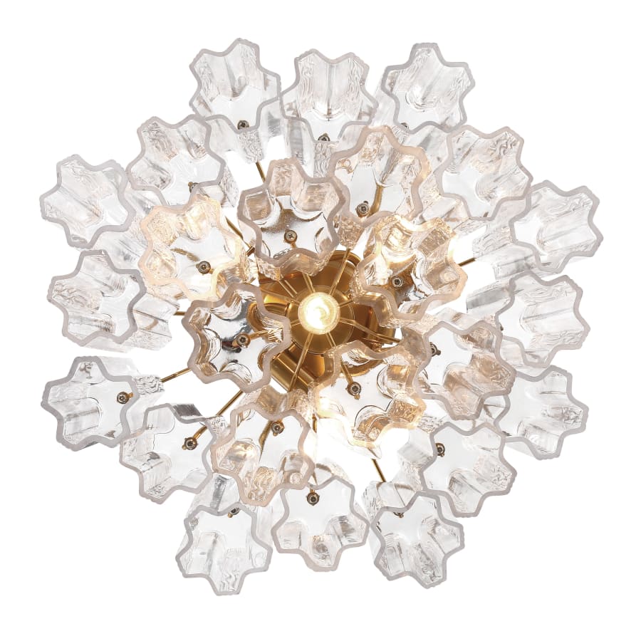 Addis 4 - Light 18" Semi - Flush Waterfall Ceiling Fixture Clear Glass - Cyran Lamps