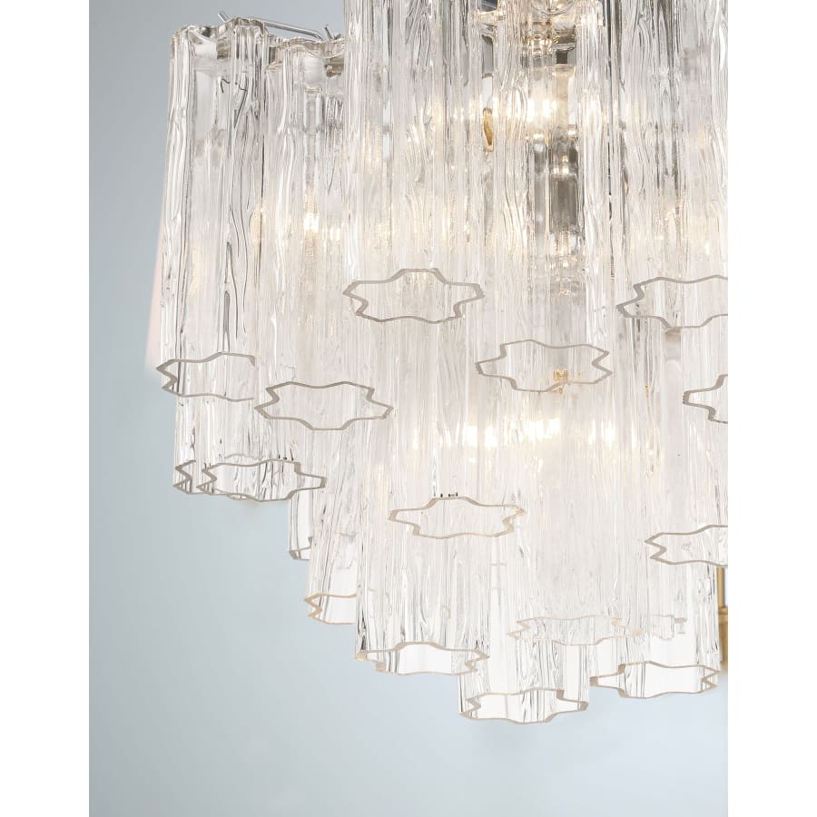 Addis 4 - Light 18" Semi - Flush Waterfall Ceiling Fixture Clear Glass - Cyran Lamps