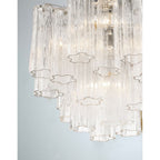 Addis 4 - Light 18" Semi - Flush Waterfall Ceiling Fixture Clear Glass - Cyran Lamps
