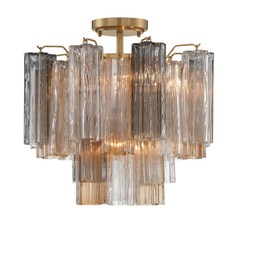 Addis 4 Light 18" Semi - Flush Waterfall Ceiling Fixture - Cyran Lamps