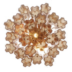 Addis 4 Light 18in Semi - Flush Waterfall Ceiling Fixture Amber Glass - Cyran Lamps