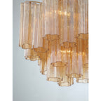 Addis 4 Light 18in Semi - Flush Waterfall Ceiling Fixture Amber Glass - Cyran Lamps