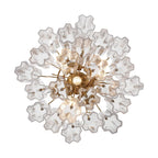 Addis 4 - Light 18in Waterfall Chandelier Clear Glass Aged Brass - Cyran Lamps