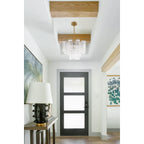 Addis 4 - Light 18in Waterfall Chandelier Clear Glass Aged Brass - Cyran Lamps