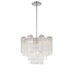 Addis 4 - Light 18in Waterfall Chandelier Clear Glass Aged Brass - Cyran Lamps